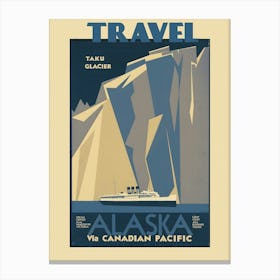 Vintage Alaska Travel Canvas Print