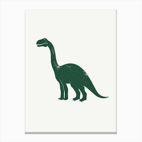 Green Brachiosaurus Silhouette  Canvas Print