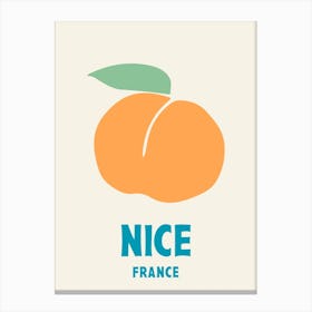 Nice, France, Graphic Style Poster 4 Canvas Print