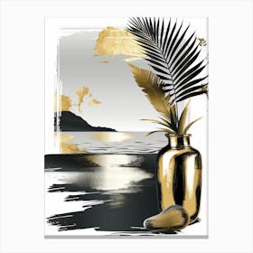 Gold And Black 95 Canvas Print