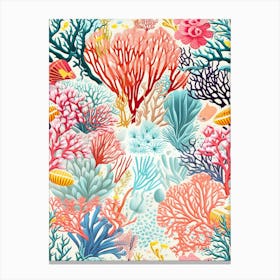 Great Barrier Reef In Australia, Inspired Travel Pattern 4 Canvas Print