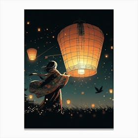 Lanterns In The Sky Canvas Print