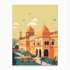 Delhi India Travel Illustration 1 Canvas Print