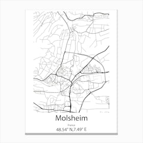 Molsheim,France Minimalist Map Canvas Print