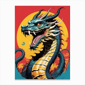 Japanese Dragon Pop Art Style (30) Canvas Print