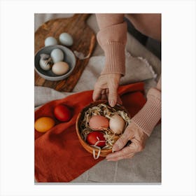 Easter Eggs In A Bowl 4 Canvas Print