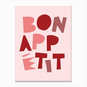 Bon Appetit Red and Pink Canvas Print