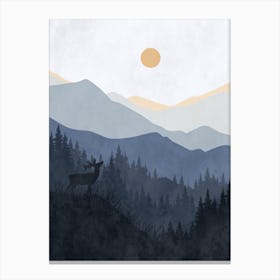 Deer In The Mountains 4 Canvas Print