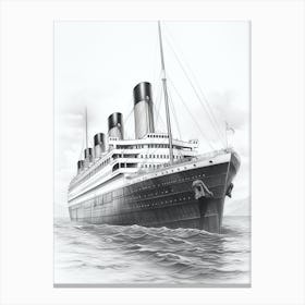 Titanic Ship Bow Illustration 8 Canvas Print