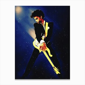 Superstars Of Prince And Yellow Guitar Canvas Print