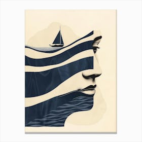 Sailboat In The Sea 1 Canvas Print