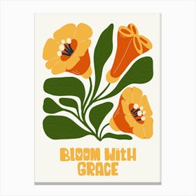 Bloom With Grace Boho Botanical Matisse Style 1 Canvas Print