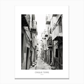 Poster Of Cinque Terre, Italy, Black And White Photo 1 Canvas Print