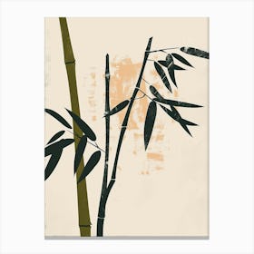 Bamboo Plant Minimalist Illustration 3 Canvas Print