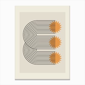 Sun And The Letter B Canvas Print