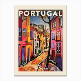 Porto Portugal 1 Fauvist Painting Travel Poster Canvas Print