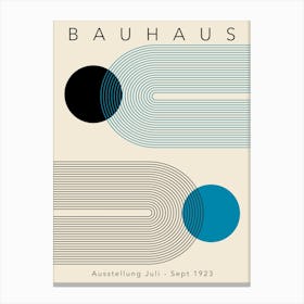 Blue Geometric Bauhaus Canvas Print