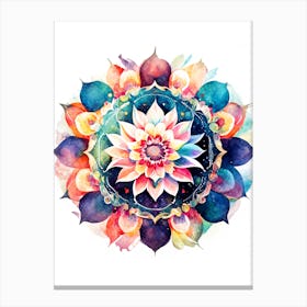 Watercolor Mandala Canvas Print