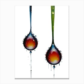 Water Droplets Isolated On White Canvas Print