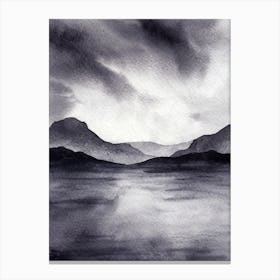 Mountains Monochrome Canvas Print