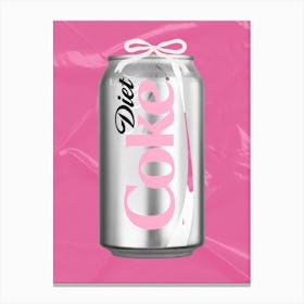 Coquette Coke Pink Trendy Preppy Canvas Print