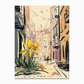 Lisbon, Flower Collage 5 Canvas Print