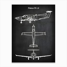 Airplane Decor Aircraft Decor Plane Decor Pilatus Pc 12 Airplane Art Airplane Print Airplane Blueprint Airplane Art Vapc121 Canvas Print