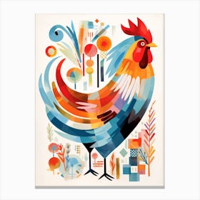 Bird Painting Collage Chicken 7 Canvas Print