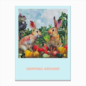 Hopping Around Bunnies Poster 3 Canvas Print
