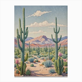 Cactus In the Desert no1 Canvas Print