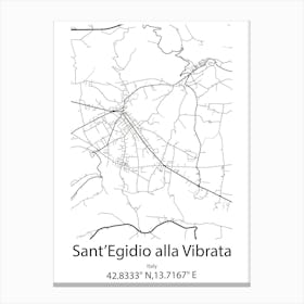 Sant Egidio Alla Vibrata,Italy Minimalist Map Canvas Print