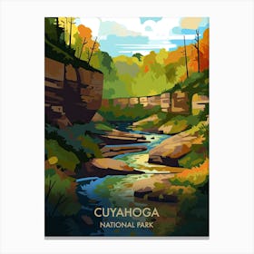 Cuyahoga Lake National Park Travel Poster Illustration Style 3 Canvas Print
