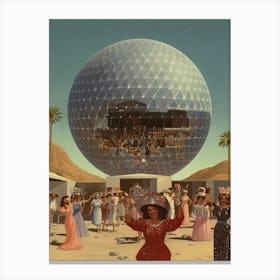 Giant Disco Ball Party In The Desert 2 Canvas Print