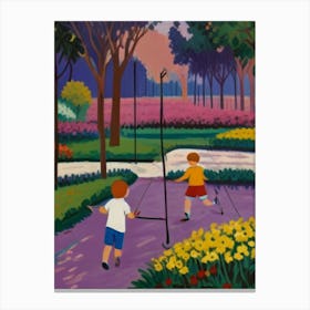 Children Playing In The Park Canvas Print