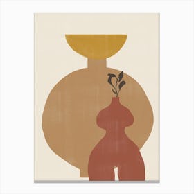 Vase And A Plant Canvas Print