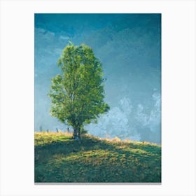 Lonely Tree On A Hill Canvas Print
