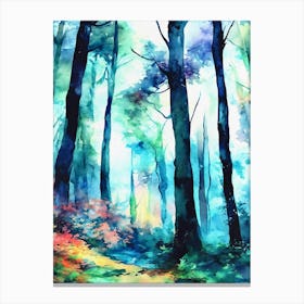 Watercolor Of A Forest Canvas Print