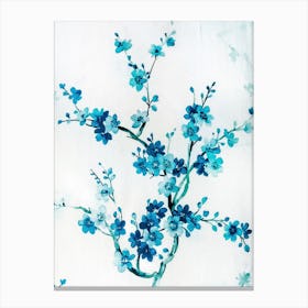 Blue Cherry Blossoms Canvas Print