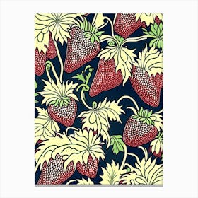 Bunch Of Strawberries, Fruit, William Morris Style 1 Canvas Print