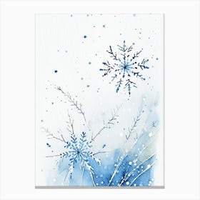 Snowflakes On A Field, Snowflakes, Minimalist Watercolour 1 Canvas Print