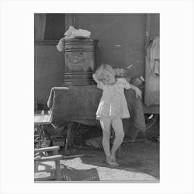 Untitled Photo, Possibly Related To Child Of Migrant Family In Front Of Household Goods Of Trailer Home Canvas Print