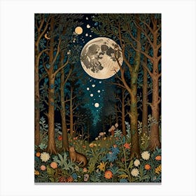 William Morris Moonlight In The Forest 2 Canvas Print