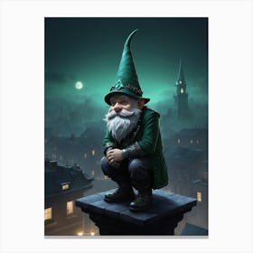 Gnome On A Ledge Canvas Print