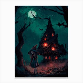 Halloween Witch House Canvas Print