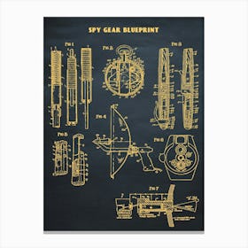 Spy Gear Gun Patten Canvas Print