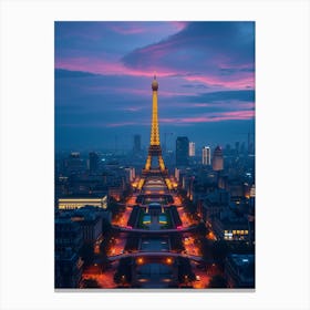 Eiffel Tower At Dusk Canvas Print