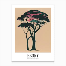 Ebony Tree Colourful Illustration 1 Poster Canvas Print