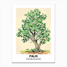 Palm Tree Storybook Illustration 3 Poster Canvas Print