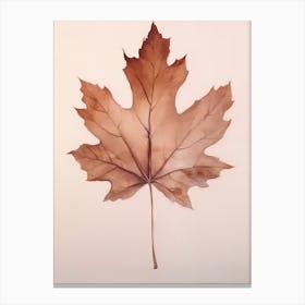 A Leaf In Watercolour, Autumn 1 Canvas Print