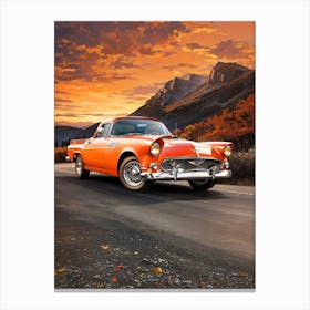 Ford Thunderbird At Sunset Canvas Print